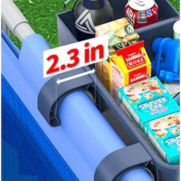 2 Poolside Storage Baskets with Cup Holders for Frame Pools Gray - Picture 2 of 9